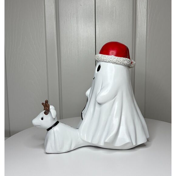 NEW Ghost W/ Santa Hat Walking Dog / Reindeer Halloween Christmas Viral TikTok - Picture 5 of 12